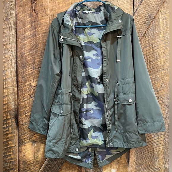 Time and Tru Jackets & Coats Womens Time And Tru Green Anorak Wind